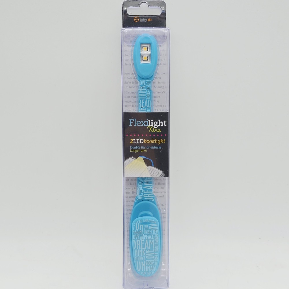 Flexilight Xtra 2 LED Booklight Blue Text Pattern - NEW dream love peace books
