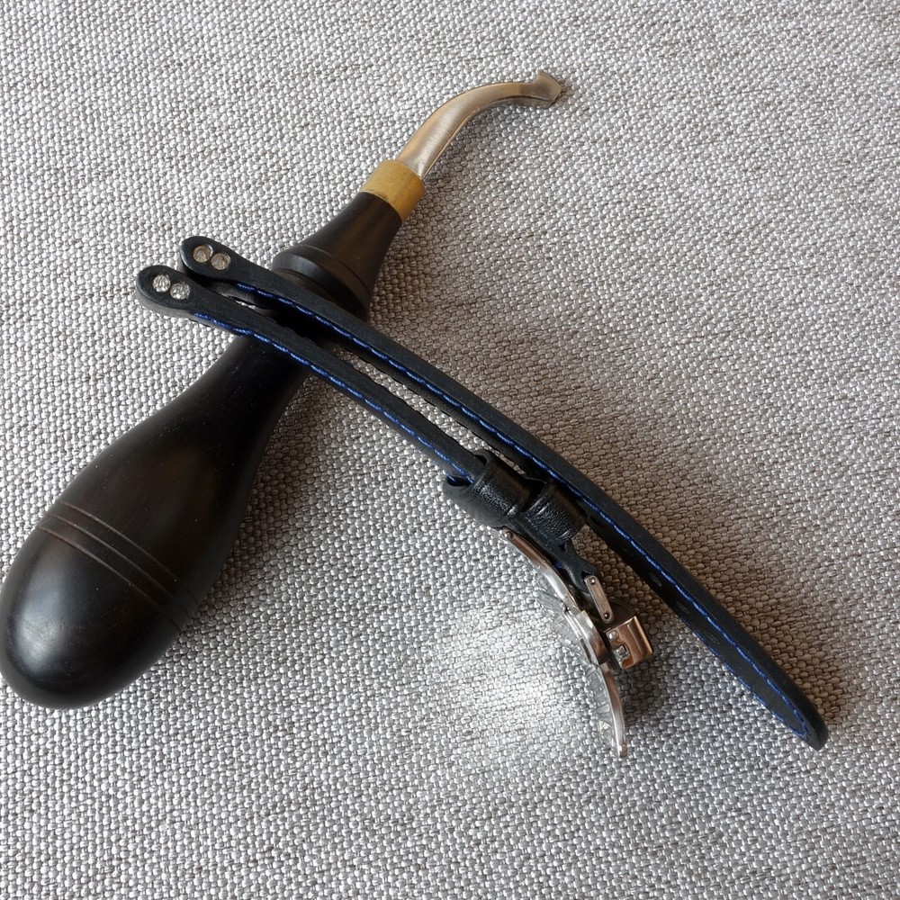 Black leather handmade strap for Ball Engineer Hydrocarbon, 21mm