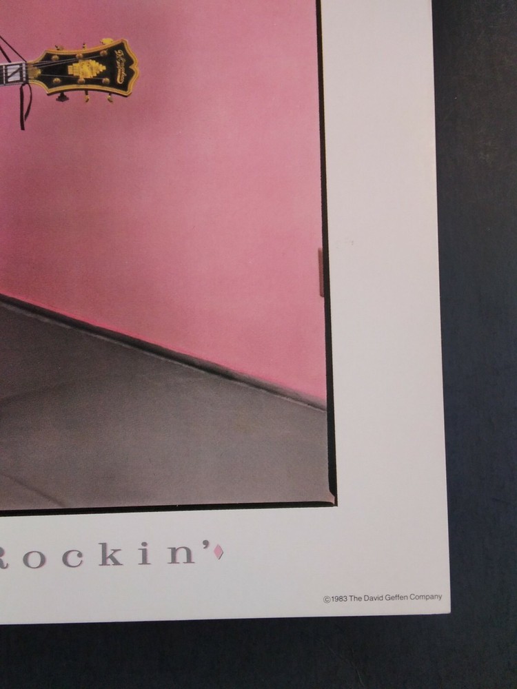 Neil Young Poster Promo Flat 12x12 Rare VHTF Original 1983 Shocking Pinks Everyb