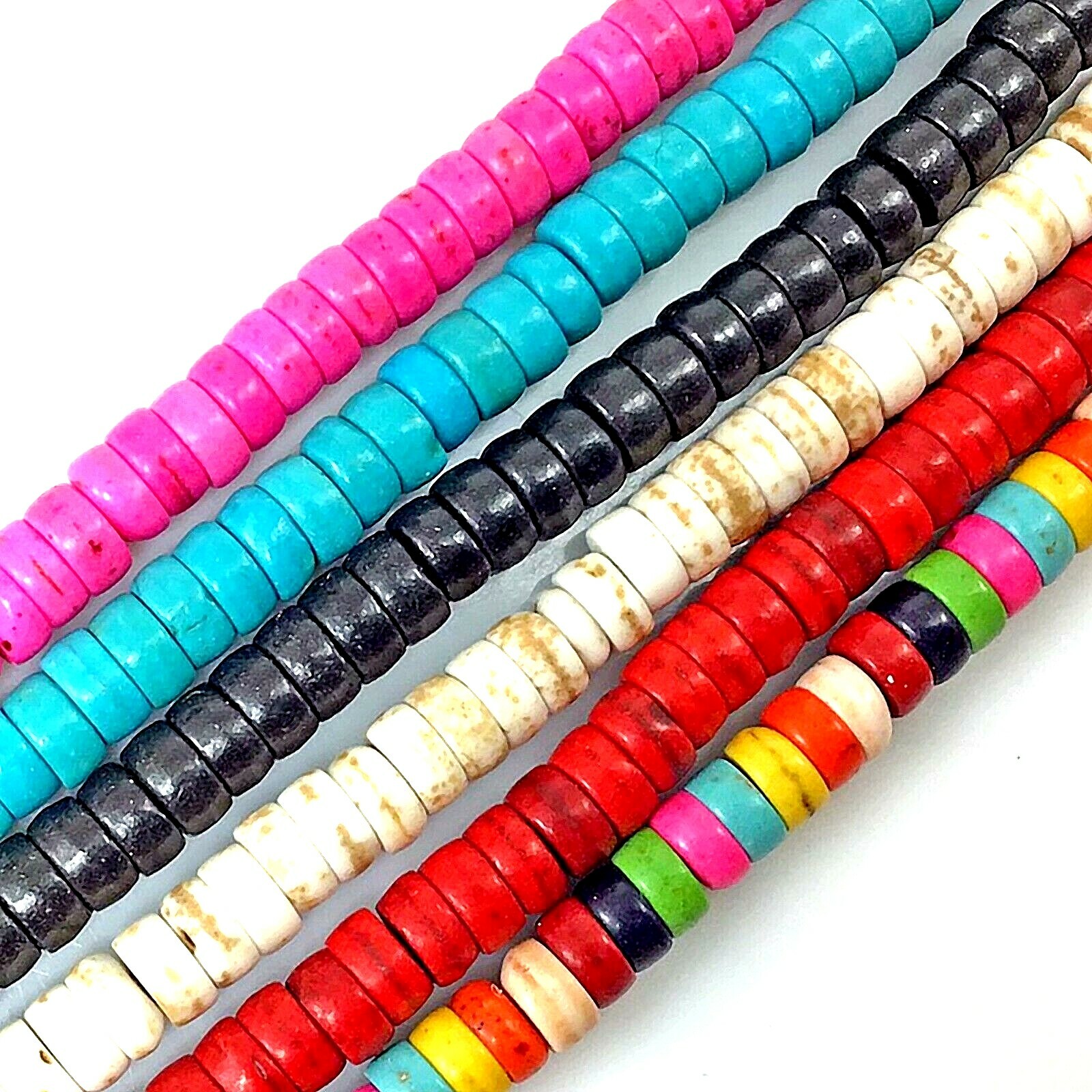 Gemstone Howlite Magnesite Turquoise Heishi Beads 15" Jewelry 4mm 6mm 8 10 12mm