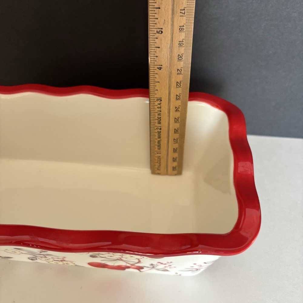 Grace Pantry Ceramic Cherry Blossom Loaf Pan Rectangle 10 Inch