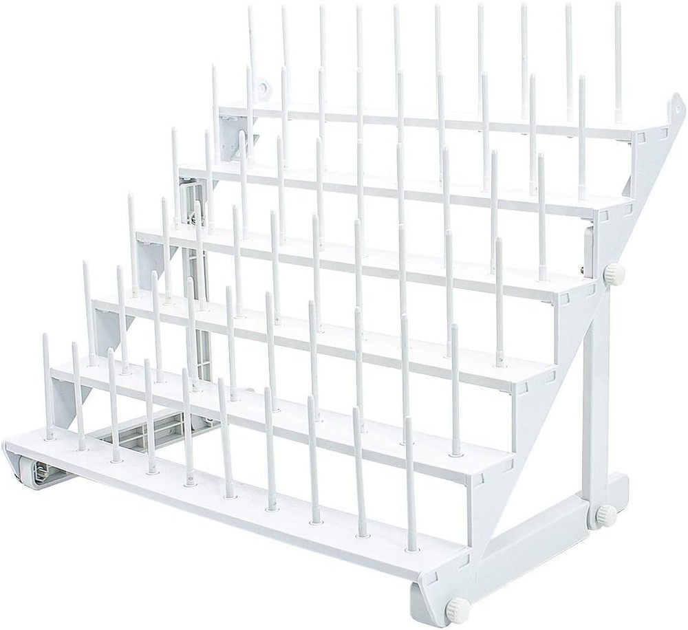 maggiehoop Thread Rack for 60 Spools or 30 Cones, Wall Mounted Large Thread H...