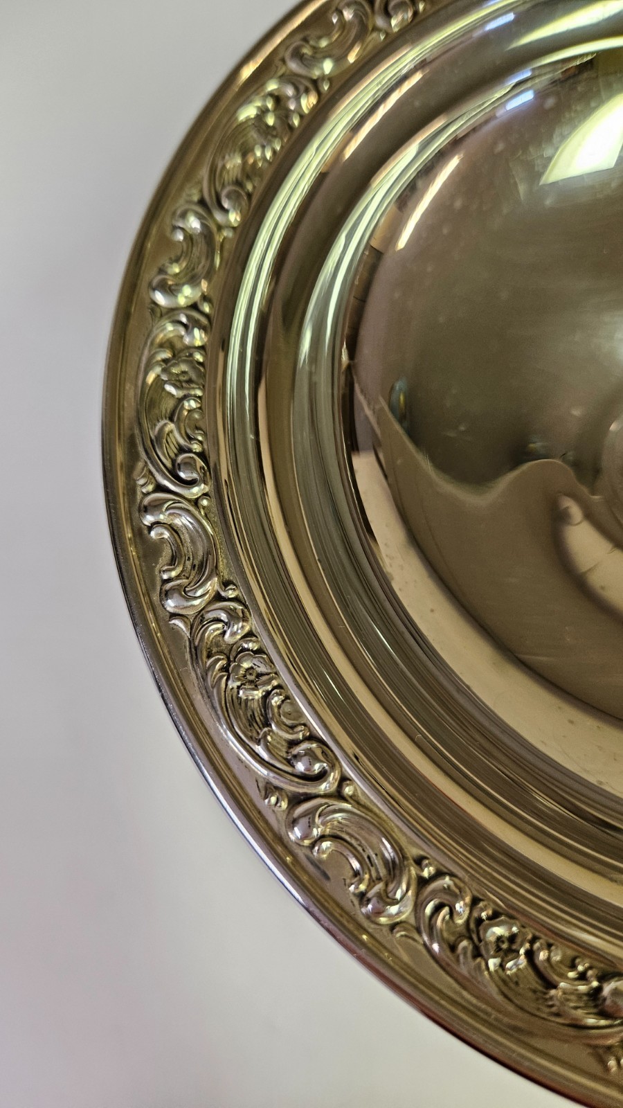 Vintage Gorham Sterling Silver Rose Scroll 1240 Pedestal Compote Candy Dish