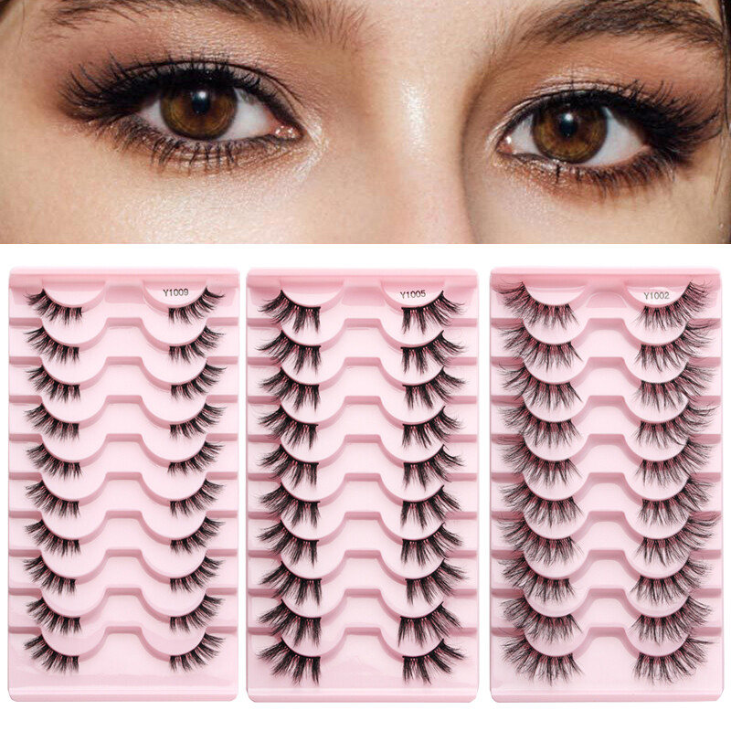 Eyelash Extension Reusable Half Eyelashes Segmented False Eyelashes 10Pairs✔