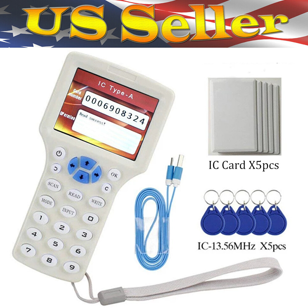 10 Frequency Copy Encrypted NFC Smart Card RFID Copier ID/IC Reader Writer USA
