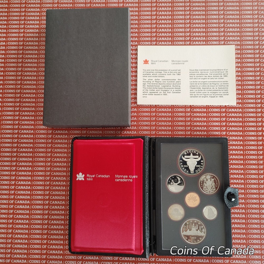1982 Canada Proof Set - w/ Special Edition Regina Silver Dollar #coinsofcanada