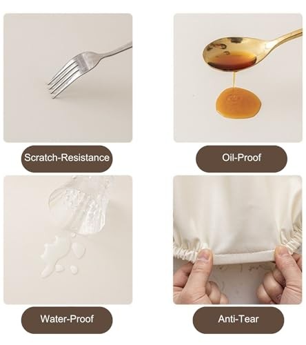 PU Stretch Fitted Rectangle Tablecloth with 55" x 35" (Rectangular) Coffee