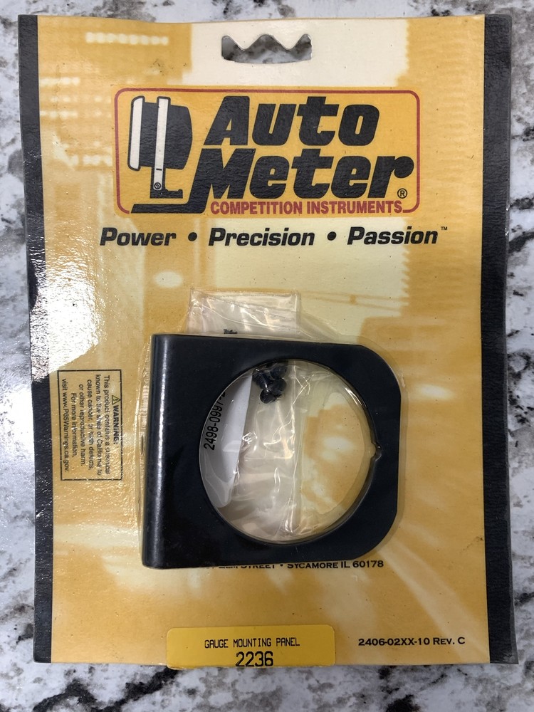 Autometer 2236 Gauge Mounting Panel Bezel, Single, 2-1/16", Black, Aluminum