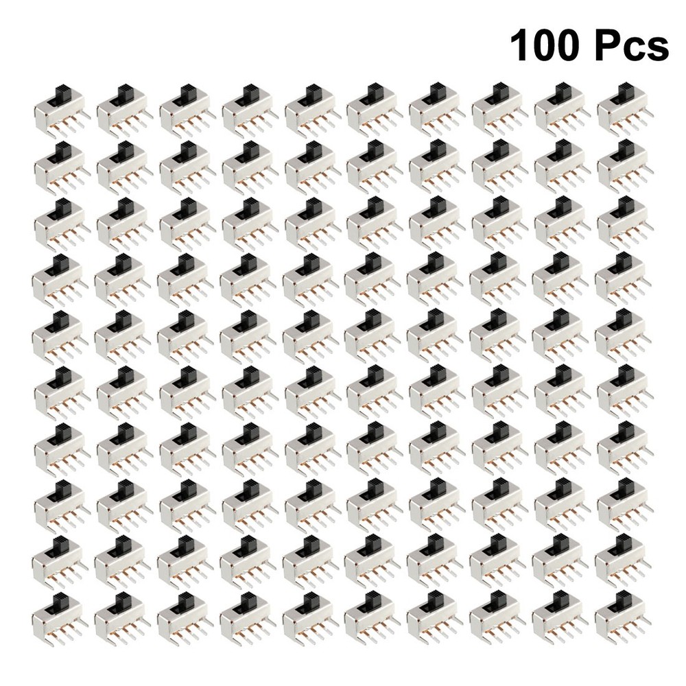 100Pcs 5mm Horizontal Slide Switch SPDT 1P2T 3 Pins PCB Panel Latching