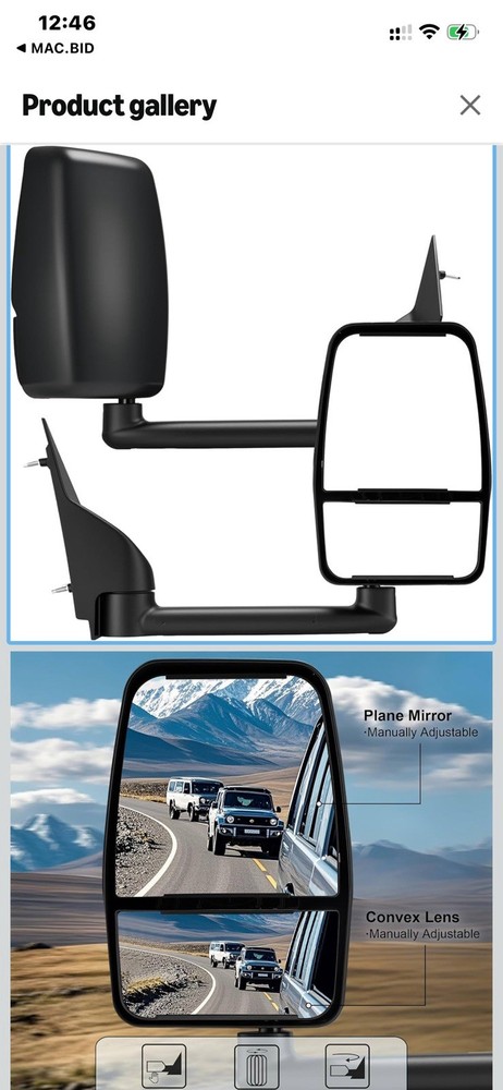 Luctend Tow Mirrors 2012-2019 Chevy Express