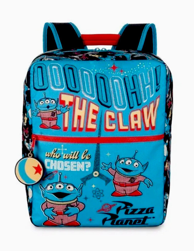Disney Parks Toy Story Space Aliens Pizza Planet  The Claw 15” H Backpack NEW