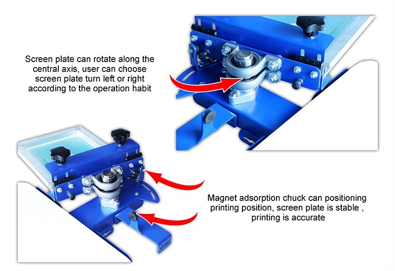 Desktop 1 Color Screen Printing Machine Press Printer with Rotary Screen Holder