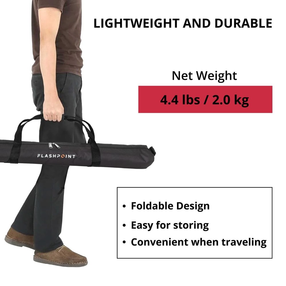 Flashpoint Pro Heavy-Duty Air-Cushioned Light Stand Red, 9.5