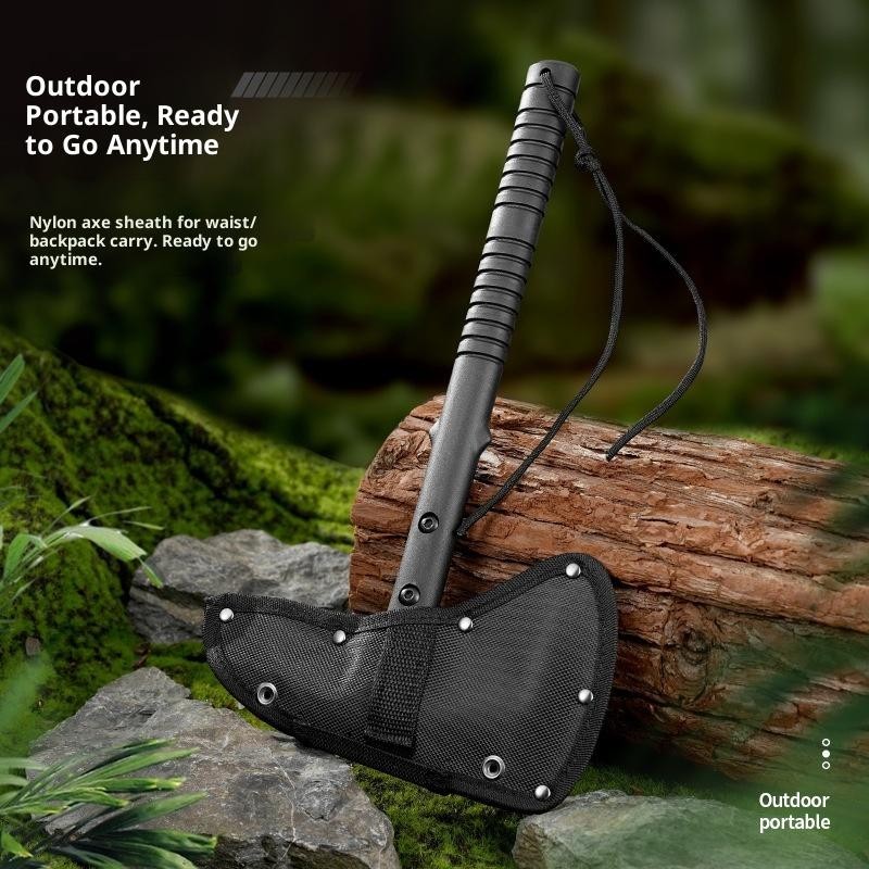 Camping Axe, Survival Throwing Hatchet with Sheath, Tactical Tomahawk with Spike