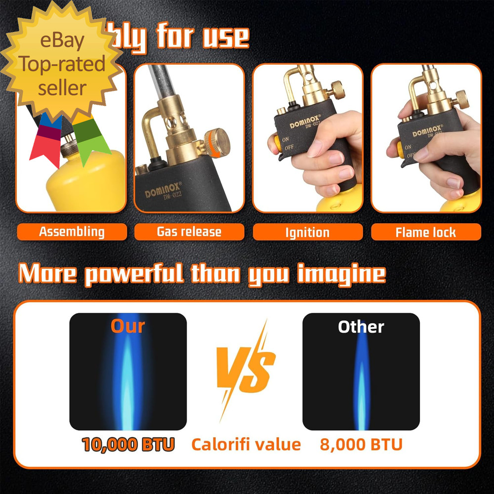 Propane Torch Head High Intensity Torch Head Trigger Start Gas Torch Map Gas