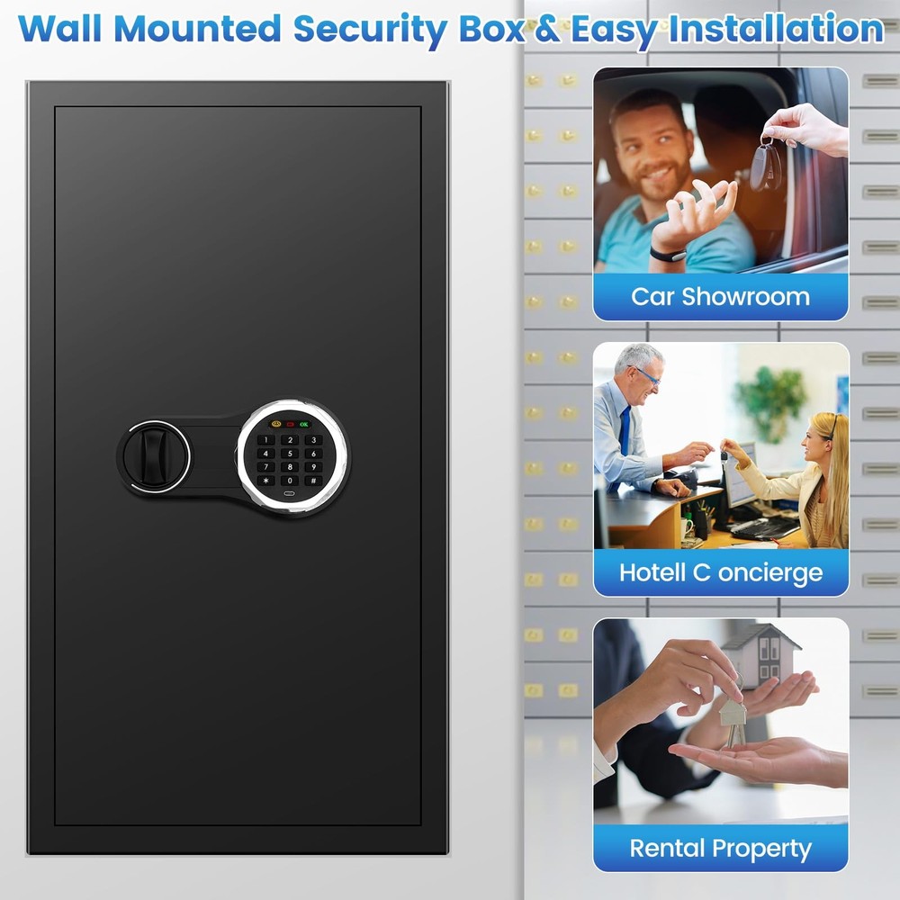 254 Keys Digital Key Lock Box Wall Mount with Code, Heavy Duty Anti-Theft Key...
