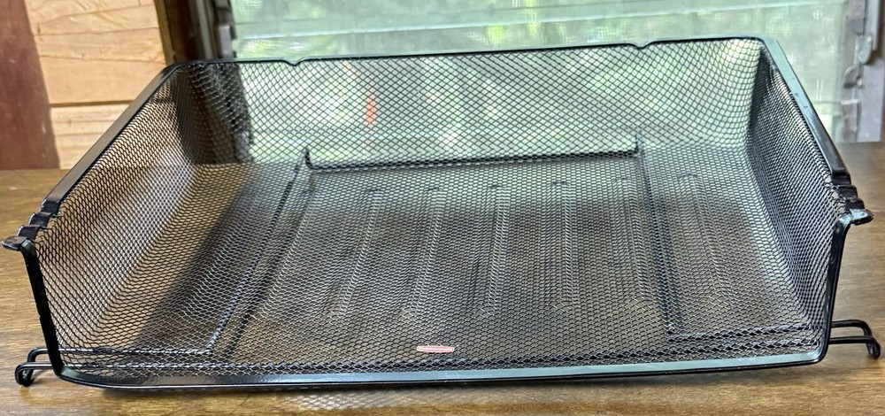 Wire Mesh Desktop Paper Tray - Black
