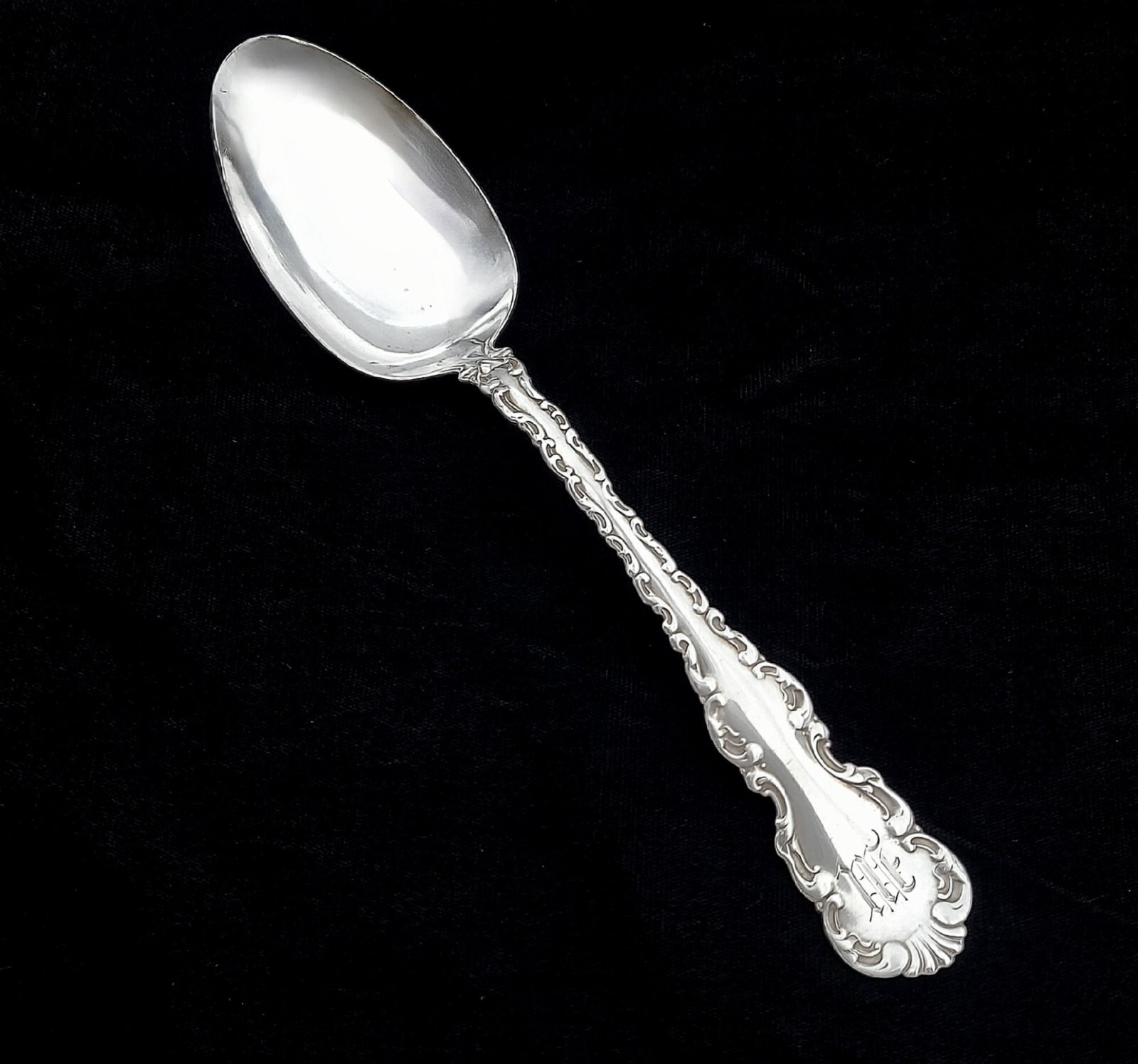 Whiting Louis XV Sterling Silver Tablespoon/Serving Spoon 8 1/8" w/ Monogram