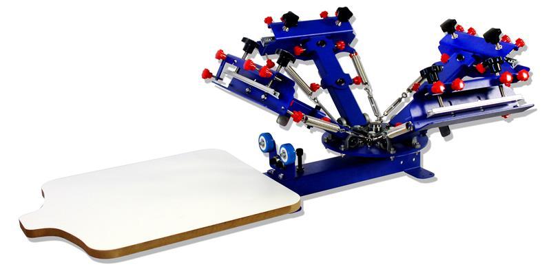 4 Color 1 Station Screen Printing Machine Micro-adjust Press Printer ROTARY