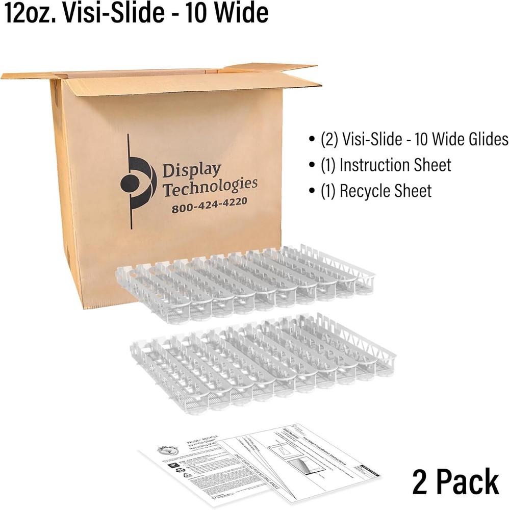 Display Technologies Visi-Slide Gravity Fed Organizer Beverages on Flat