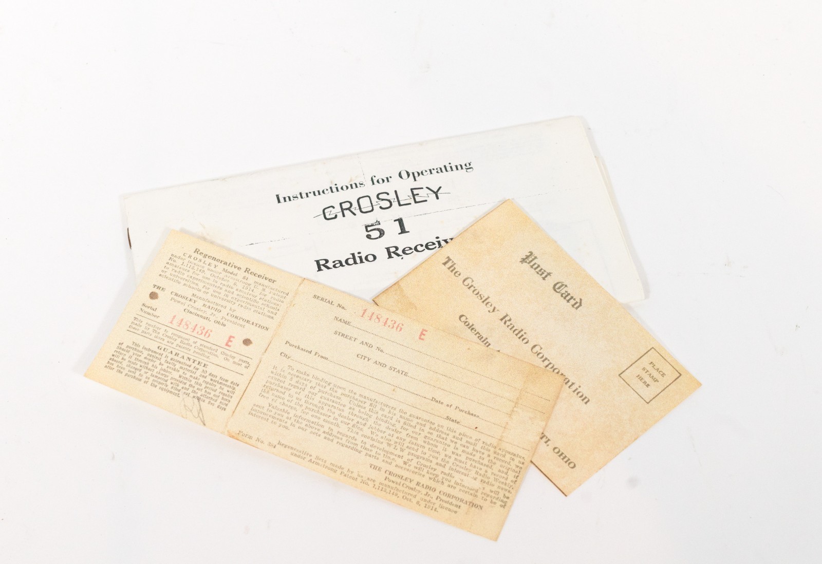 1924 Crosley 51 Regenerative Battery Radio w/Good Globe 01A Tubes * Nice * Works