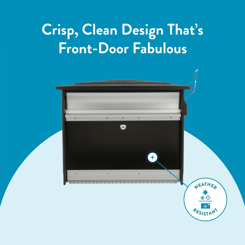 Architectural Mailboxes MailSafe™ Locking, Wall-Mounted Mailbox Medium, Black