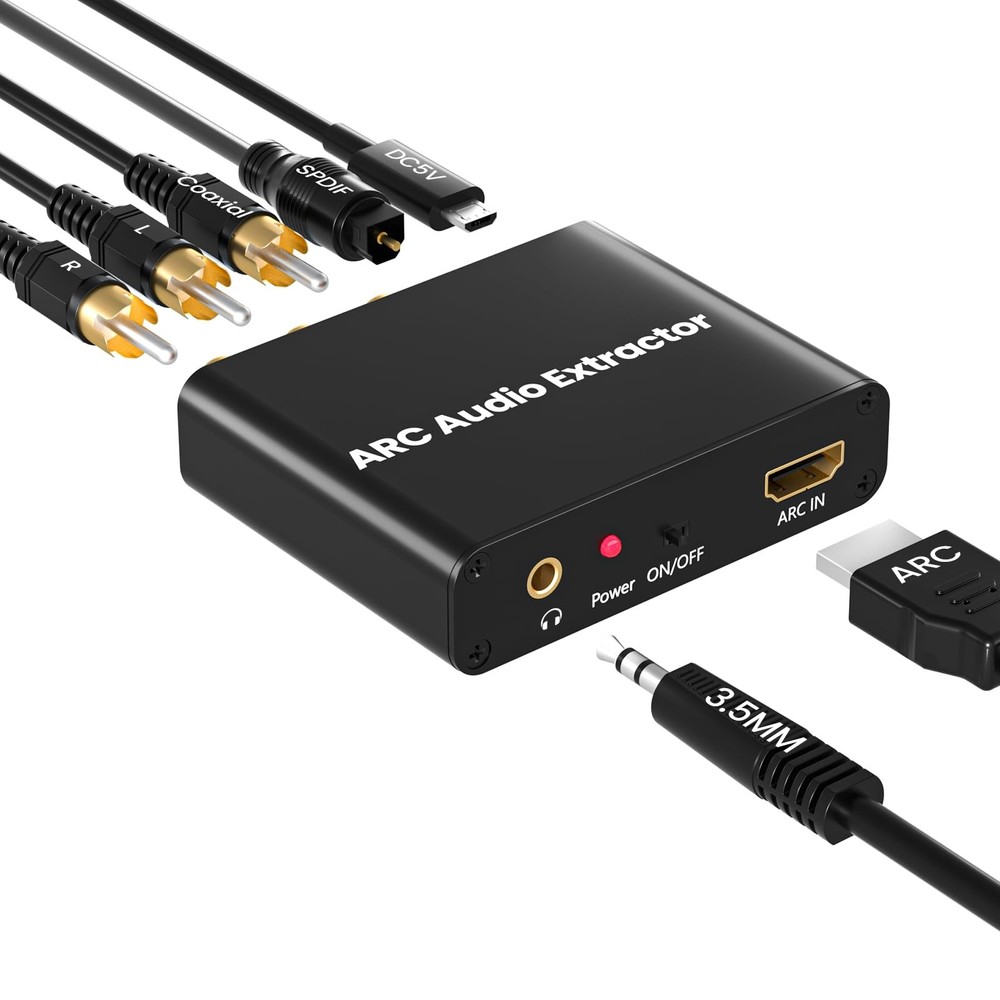 HDMI ARC Adapter, ARC Audio Extractor with Digital Optical TOSLINK SPDIF Coax...