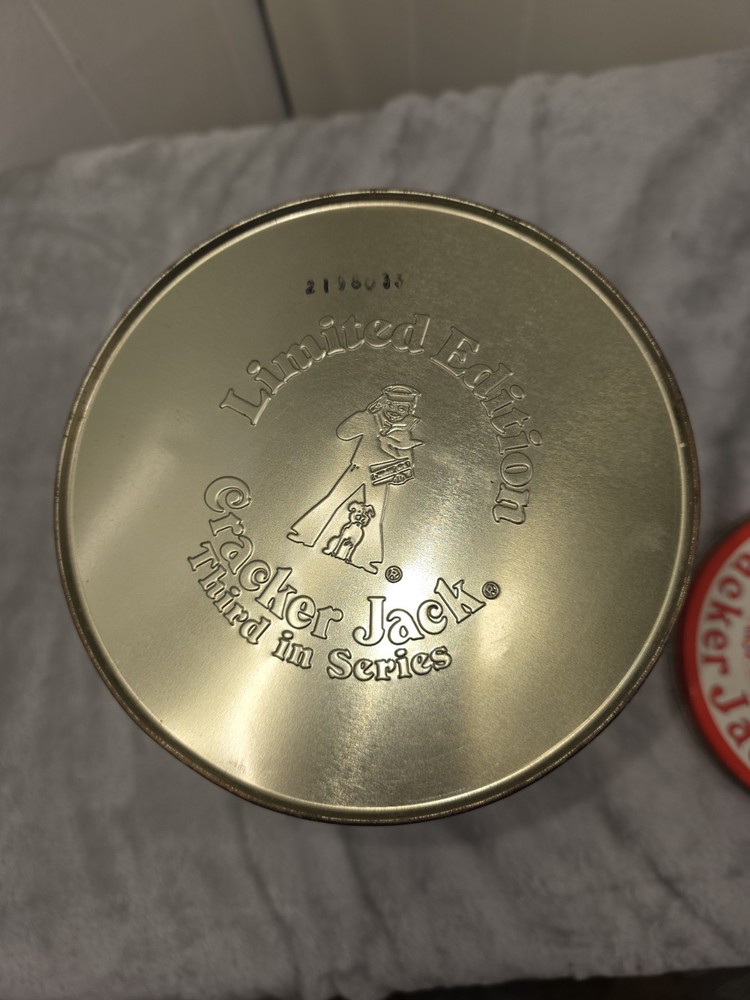 Vintage Pass Around Your Cracker Jack Tin 8" Tall Dated 1992