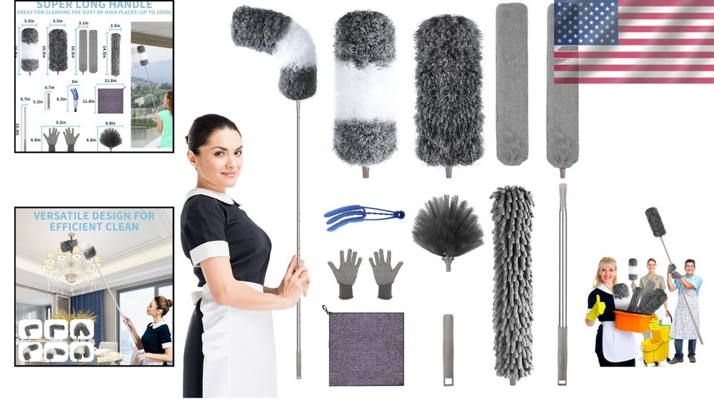 Versatile 11-Piece Dust Cleaning Set: Bendable Microfiber Dusters for Home & Car