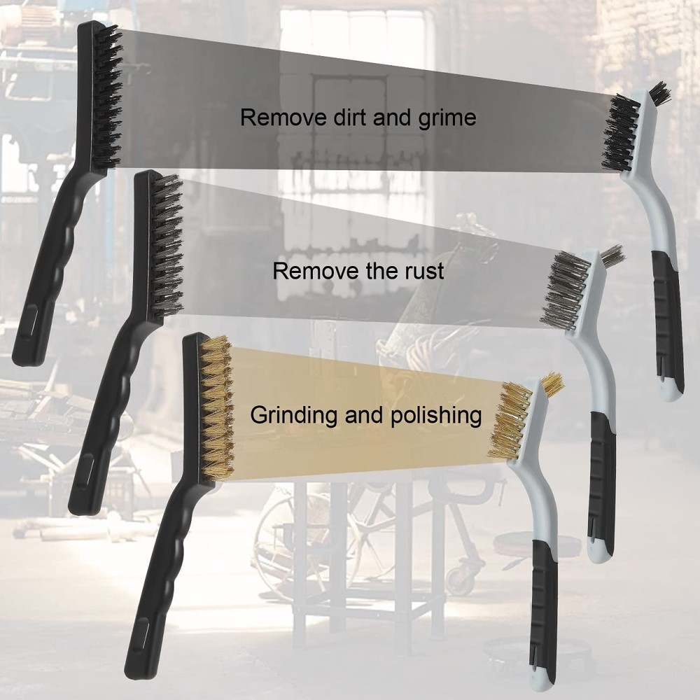 VASTOOLS Wire Brushes Cleaning Set 6Pc, 9" and 7", for black
