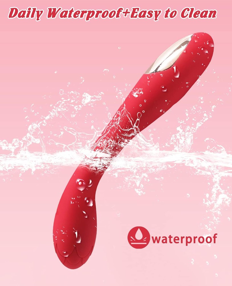 G-Spot Rose Vibrator - Waterproof, 10 Modes, Soft, Flexible, (red)
