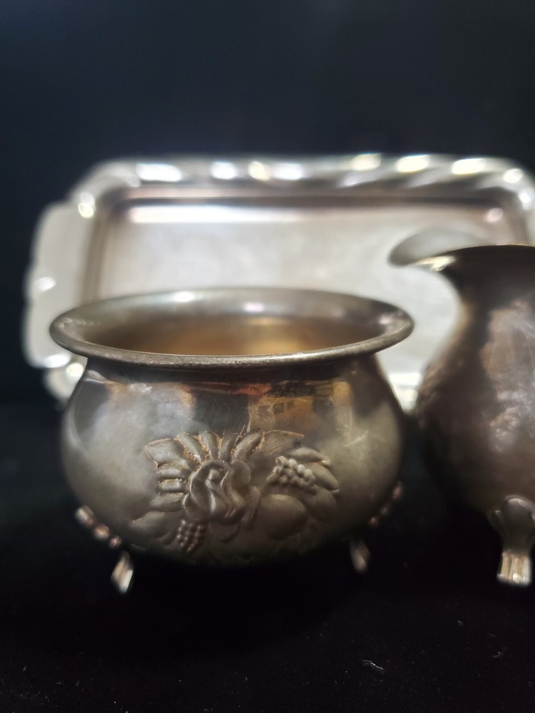 Norwegian Silver Cream and Sugar Service.