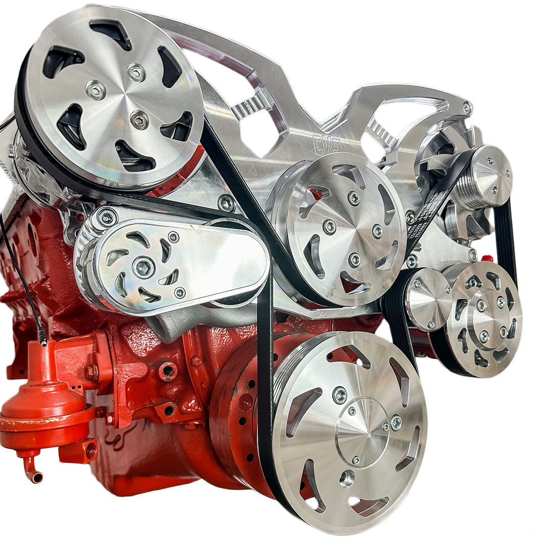 SBC Serpentine Pulley Conversion Kit ALT PS A/C Small Block Chevy 350 Triangles