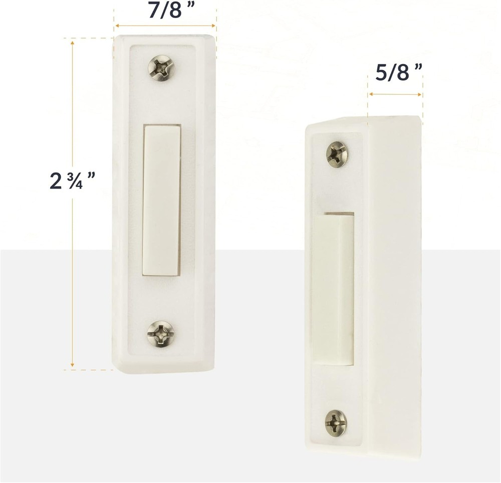 Unlighted Doorbell Button, 1-Pack, White