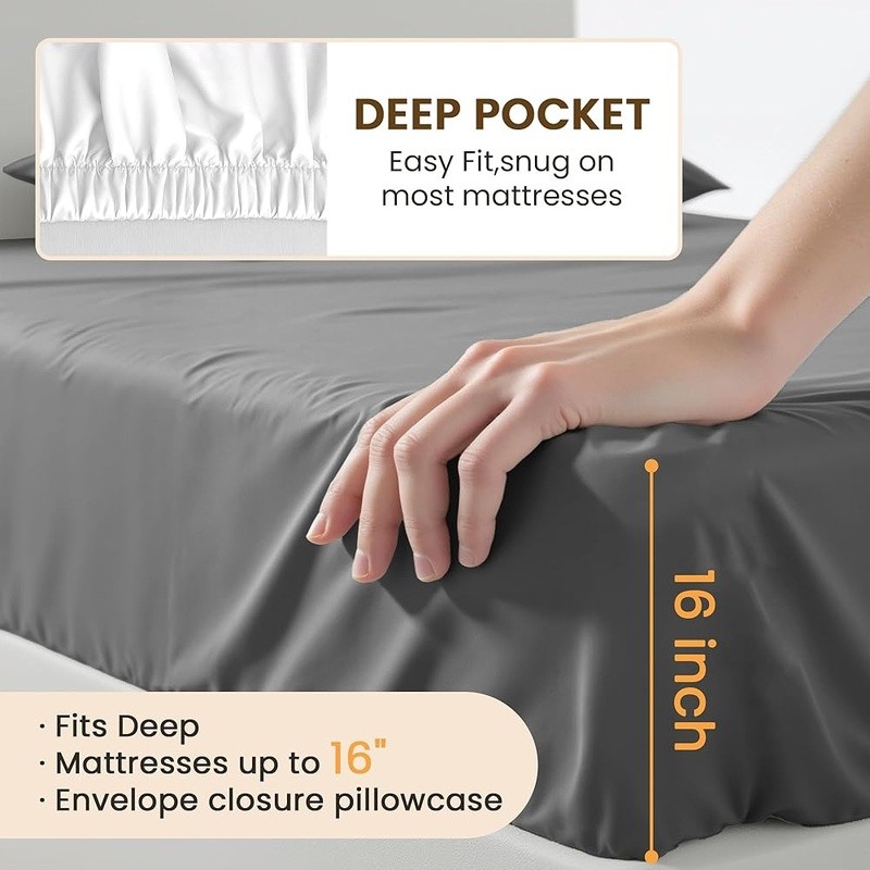 Soft Microfiber 4 Piece Bed Sheet Set Deep Pocket Durable Comfortable Quality US