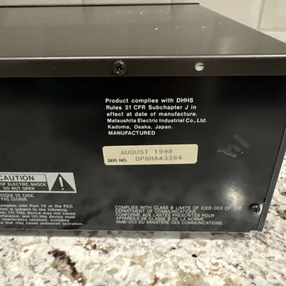 Technics SL-PD687 5 Disc Carousel CD Changer-No Remote-1995-Tested/Working