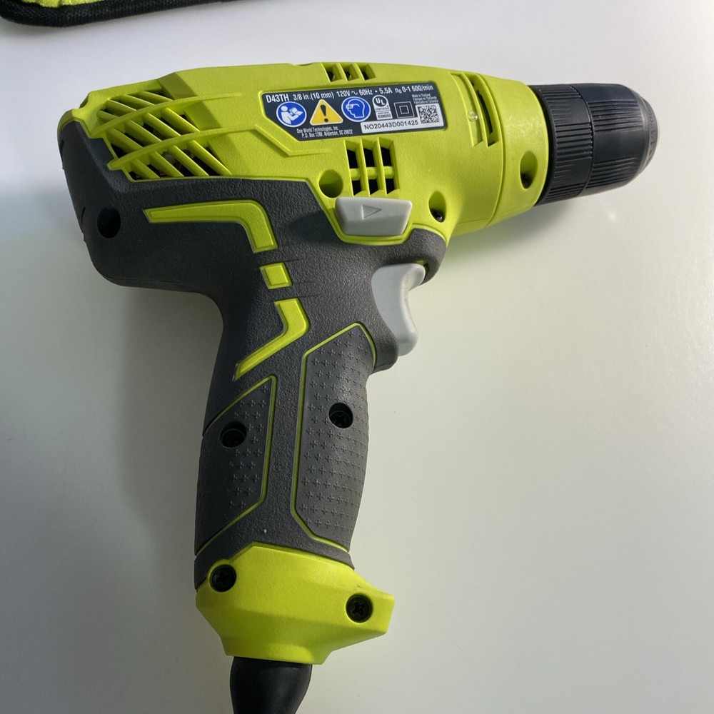 Ryobi D43TH Corded 3/8 Inch Variable Speed Compact Drill/Driver with case za5u