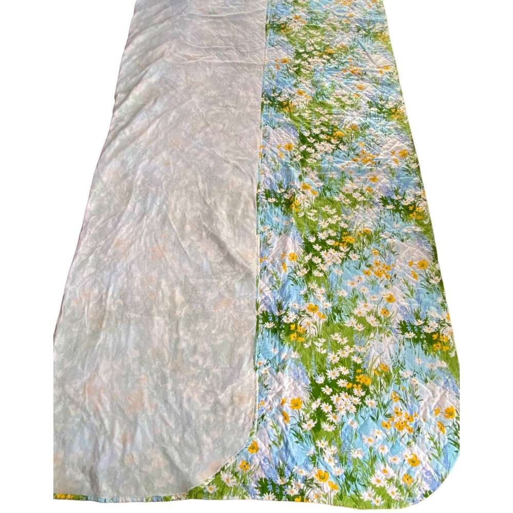 Daisy Pattern Bed Bedroom Spread & 2 Pillow Case Set Flower Handmade READ