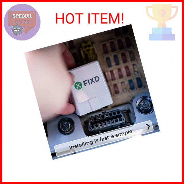 FIXD Bluetooth OBD2 Scanner, Car Code Reader & Scan Tool, iOS & Android (1 pack)