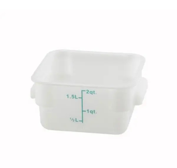 Thunder Group PLSFT002PP 2 Qt White Polyethylene Square Food Storage Container