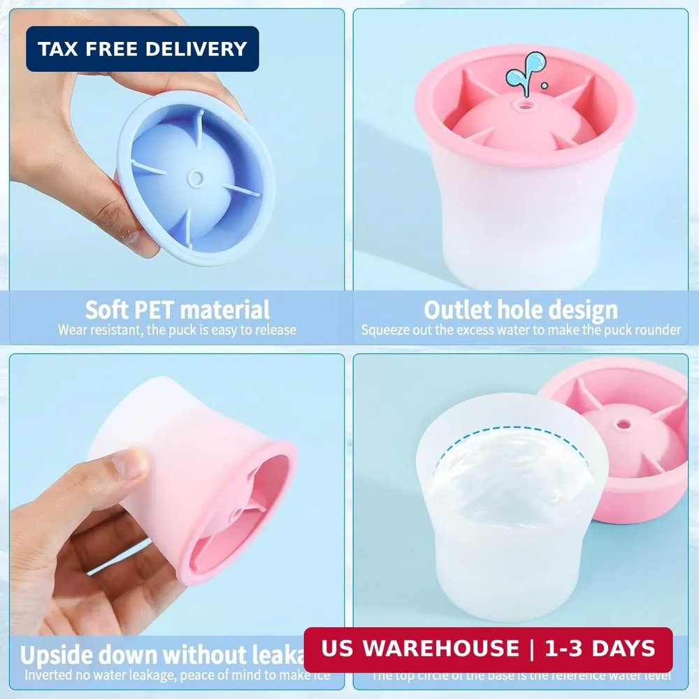 (Upgrade) Ice Molds 4 PCS, Silicone Sphere Ice Mold Maker, Stackable Easy Releas