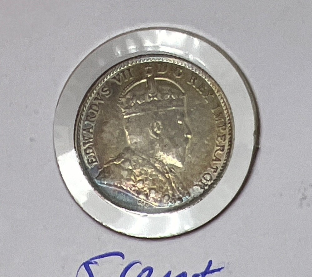 1902 Canada 5 Cents .925 sterling Silver Coin