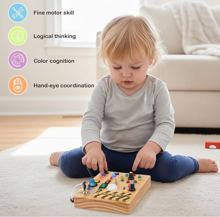 Joyreal Montessori Busy Board Educational Toys 1 2 3 Year Old