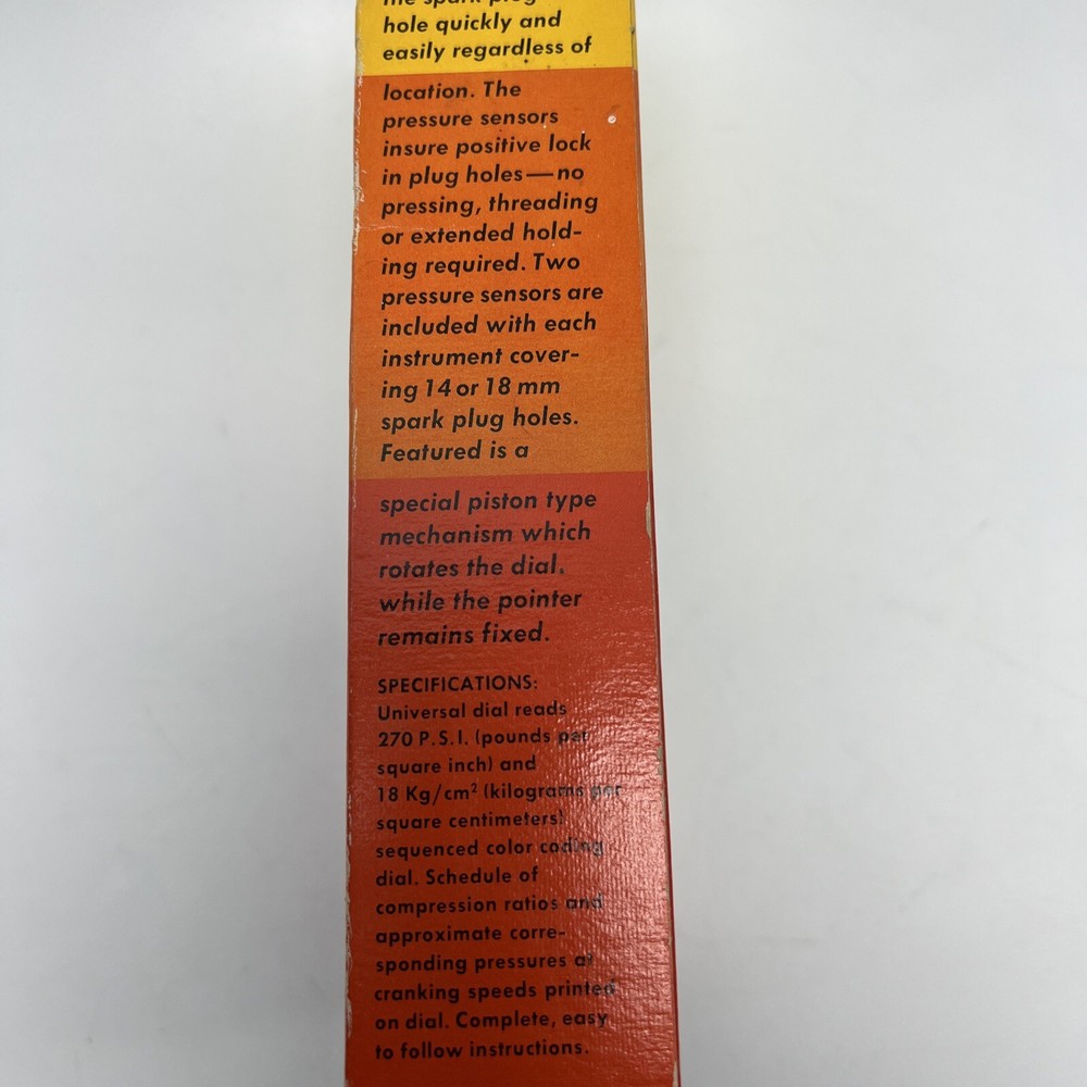 Vintage RAC Rotating Dial Engine Compression Tester Seal-Kwic Model 1539 EUC