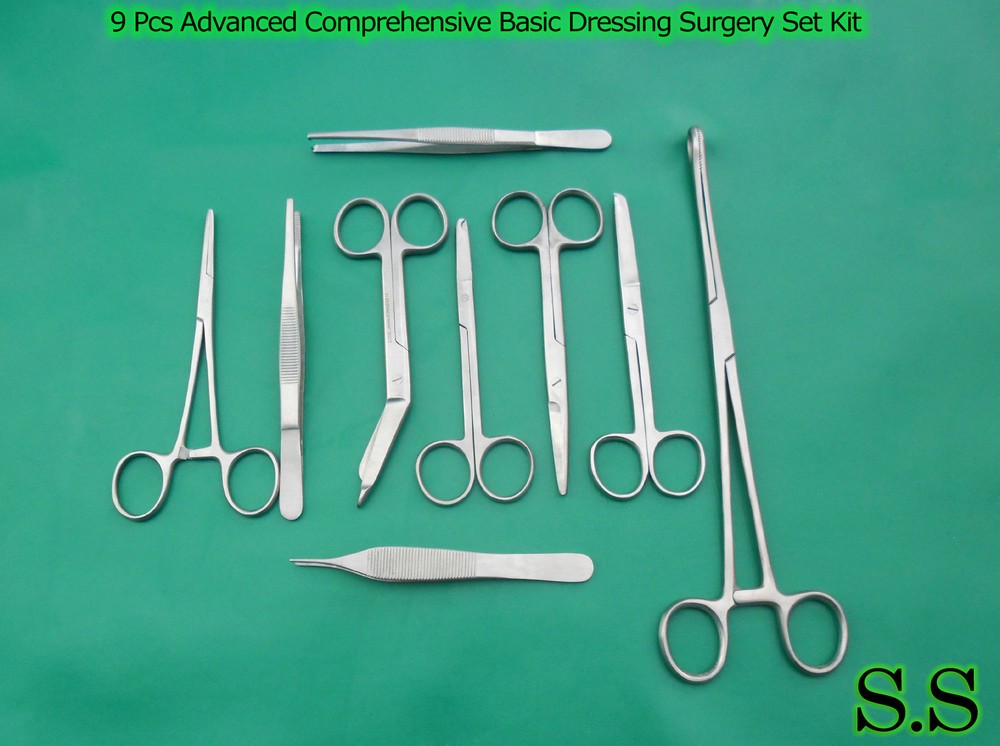 9 PCS ADVANCED COMPREHENSIVE BASIC DRESSING SURGERY SET Kit SURGICAL INS DS-728