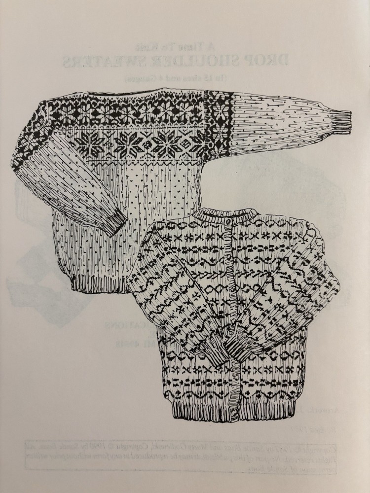 Machine Knitting Instruction Book - Drop Shoulder Sweaters (Rev. 1989)