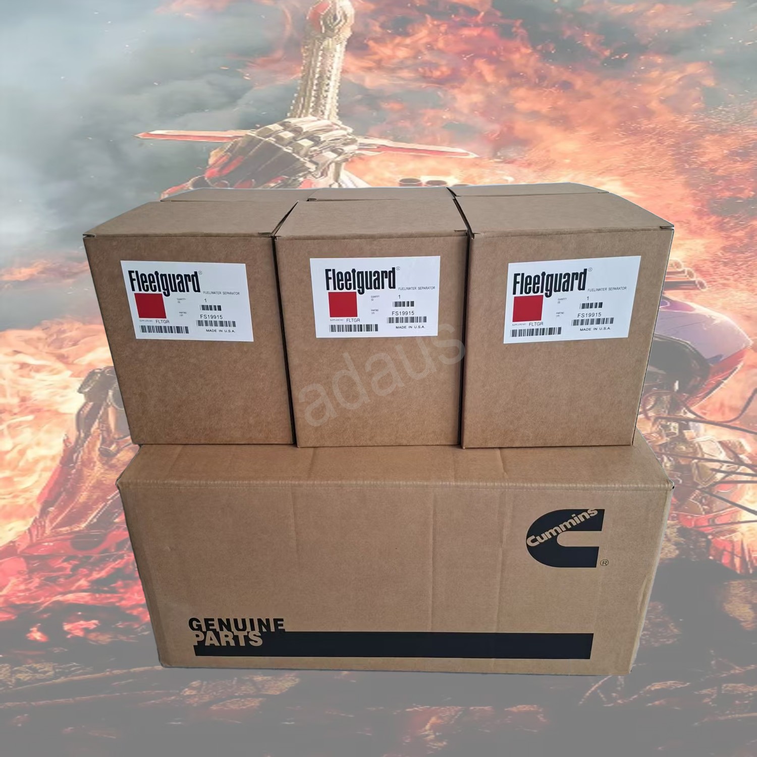 6PCS Fleetguard FS19915 L9915F Fuel Filter Cummins with Water Separator Elemax