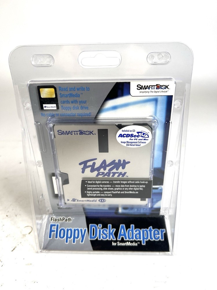 SmartDisk Flash Path Floppy Disk Adapter-SmartMedia Windows & Mac & Software CD