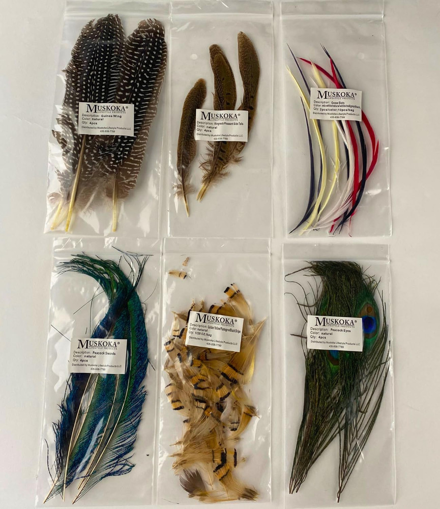 Fly Tying Material Feather and Dubbing Bulk Starter Kit, Bulk Fly Tying Kit by