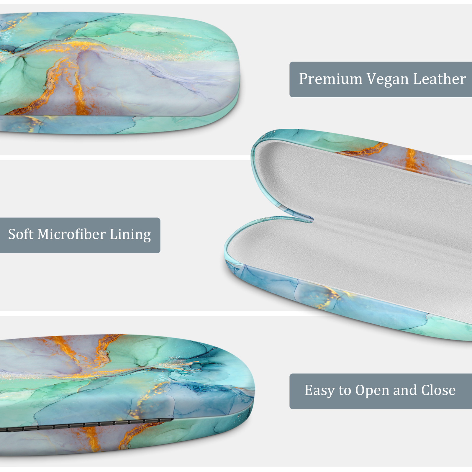 Hard Shell Eyeglasses Case Glasses Cover Eyeglass Holder Box with Cleaning Cloth